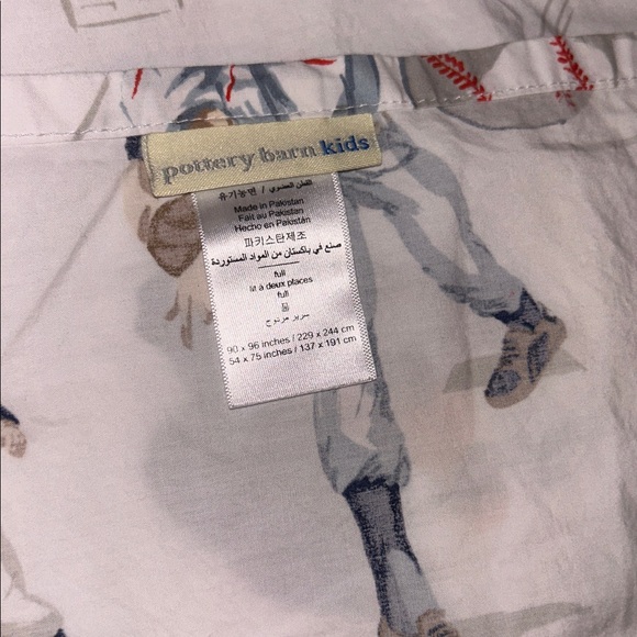 Pottery Barn Kids baseball player FULL FLAT sheet - Picture 3 of 3